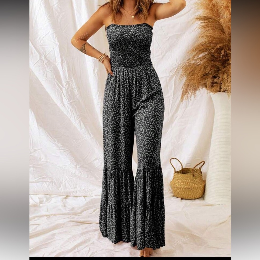 Black Floral Women's Jumpsuit